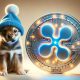 Ripple XRP next to a dog with beanie