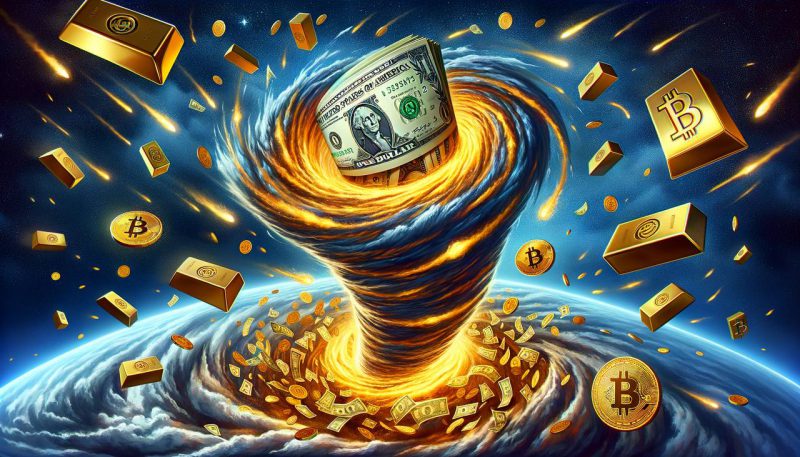 US dollar battling with Bitcoin and Gold