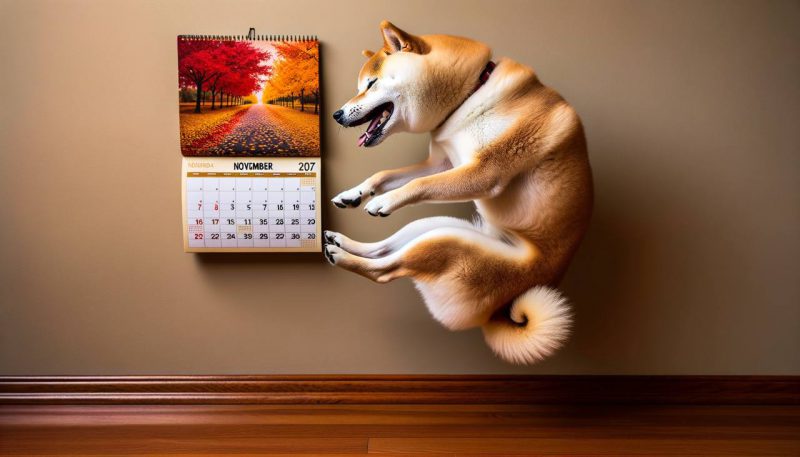 Shiba Inu witha november calendar