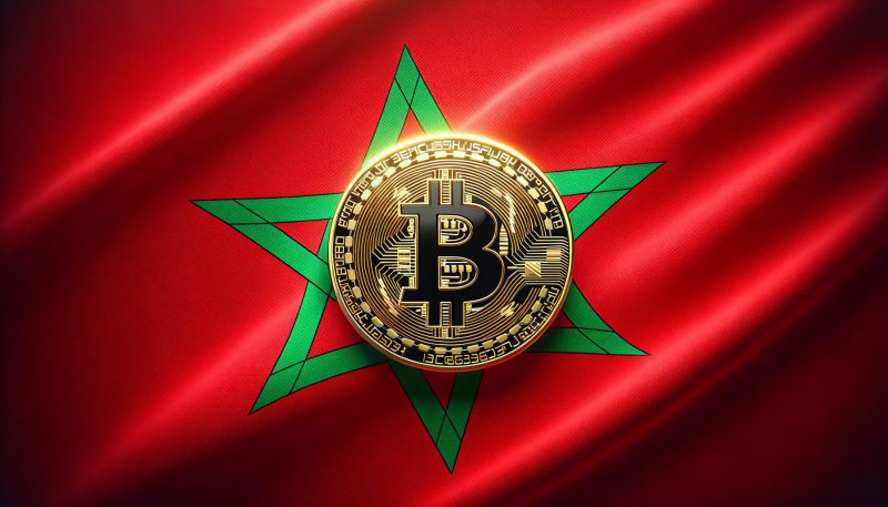 marocco flag with bitcoin