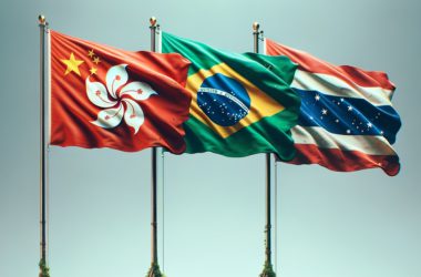 hong kong brazil thailand flags