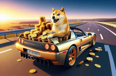 Dogecoin driving a porsche