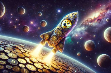 dogecoin on a rocket