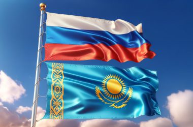 russia Kazakhstan flags