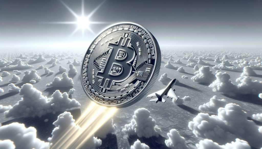 Bitcoin flies through the clouds