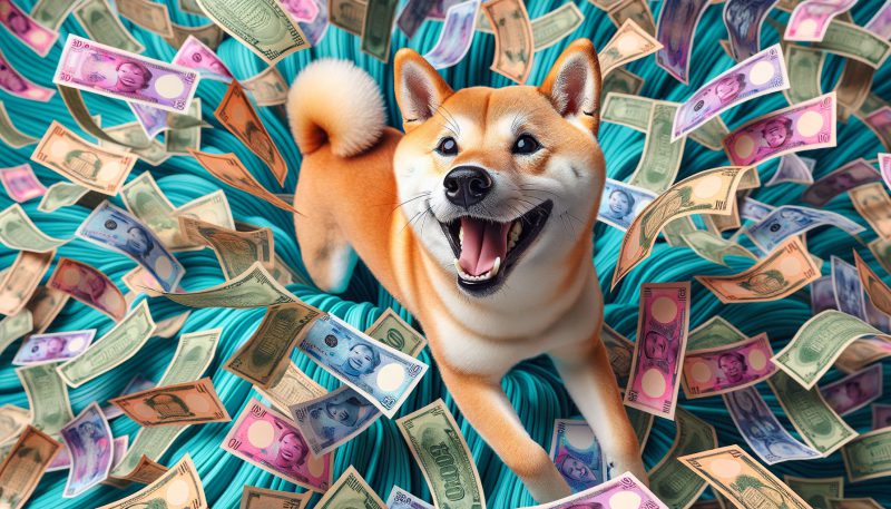 doge swimming in money