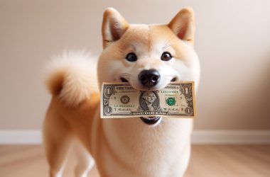 Doge holding $1 bill