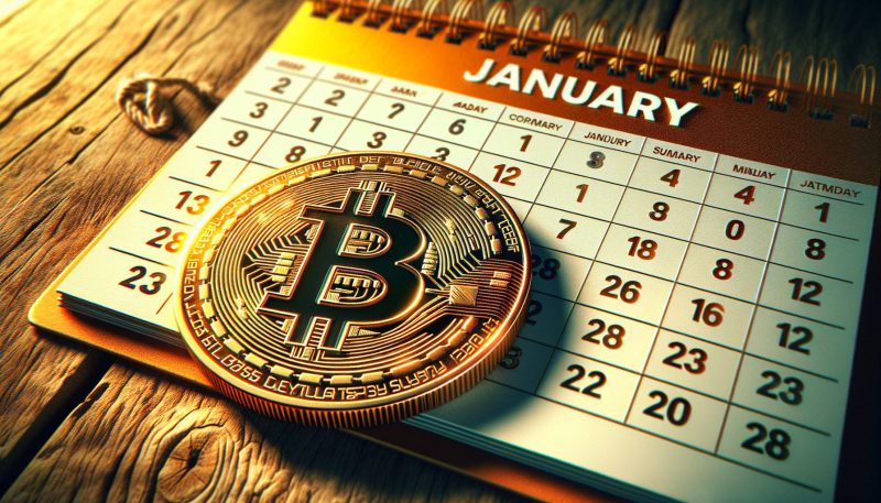 Bitcoin on a calendar and desk