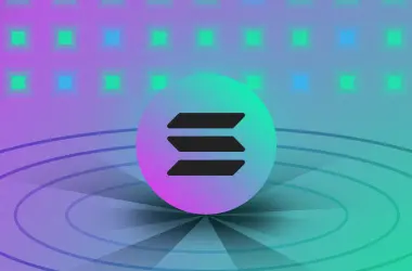 Solana logo wavy background