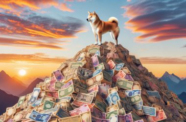 Shiba inu on Mountain top