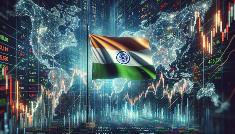 India stocks with background