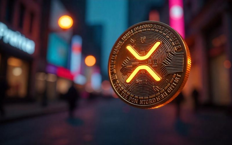 XRP coin in the city