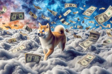 Shiba Inu Walkin On Clounds Made Of Money