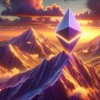 Etheruem symbol on top of a mountain