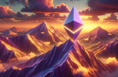 Etheruem symbol on top of a mountain