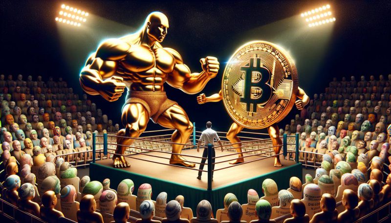 Bitcoin fighting with gold