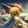 BTC mountain top US flag