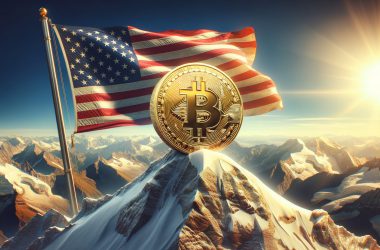 BTC mountain top US flag