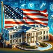 U.S. White House with crypto symbols