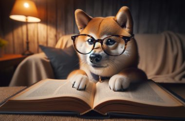 Shiba inu reading