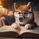 Shiba inu reading