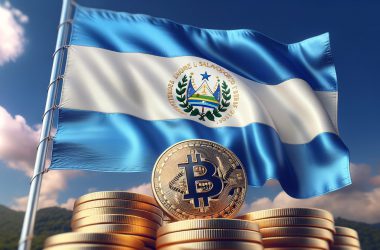 El Salvador flag with Bitcoin reserve