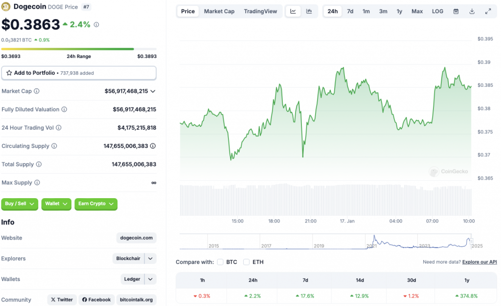 Dogecoin terms  chart