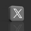 x logo gray background