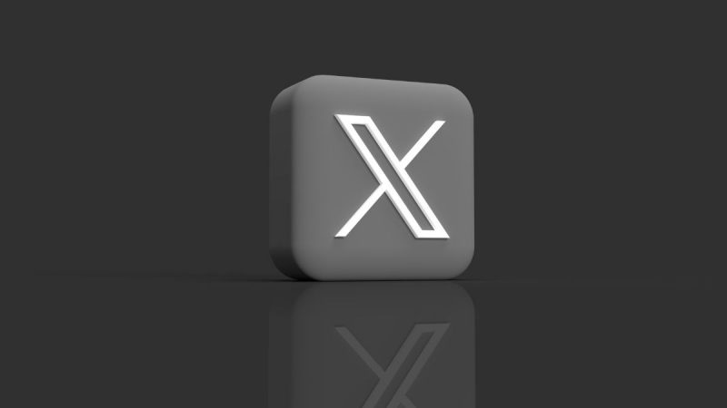 x logo gray background