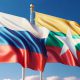 brics russia myanmar flags