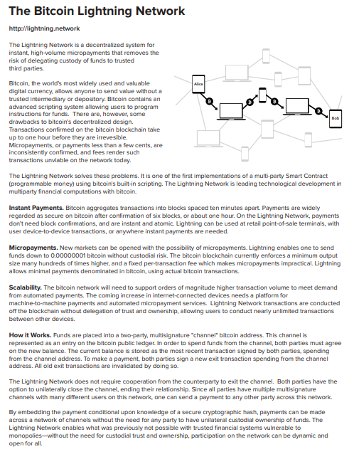 Bitcoin Lightning Network