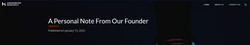 Note from founder