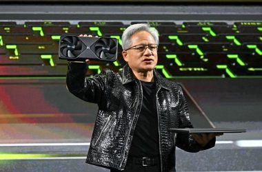 Jensen Huang presenting RTX Blackwell