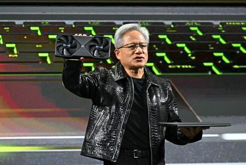 Jensen Huang presenting RTX Blackwell