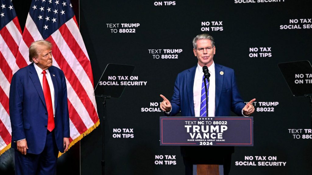Scott Bessent with Trump on stage