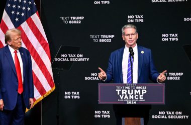 Scott Bessent with Trump on stage