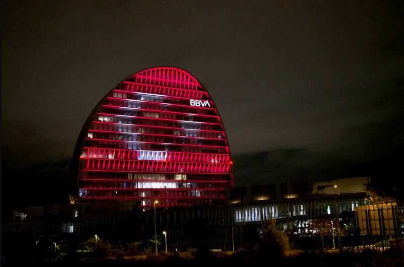 Turkish flag on BBVA office