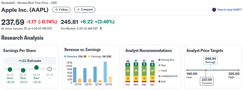 Apple's Q1 2025 gross  maturation  and banal  performance