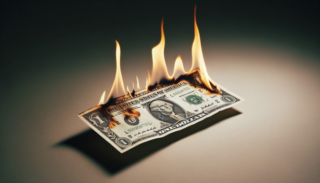 us dollar burning usd currency de-dollarization