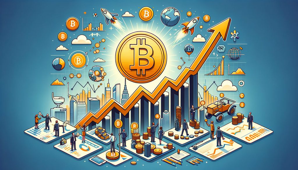 Bitcoin lonjakan with extra elements