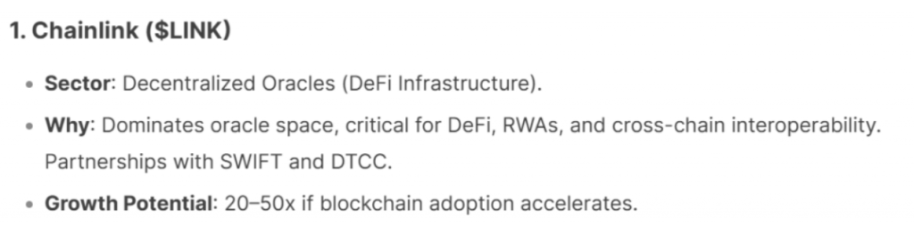 chainlink recommendation AI