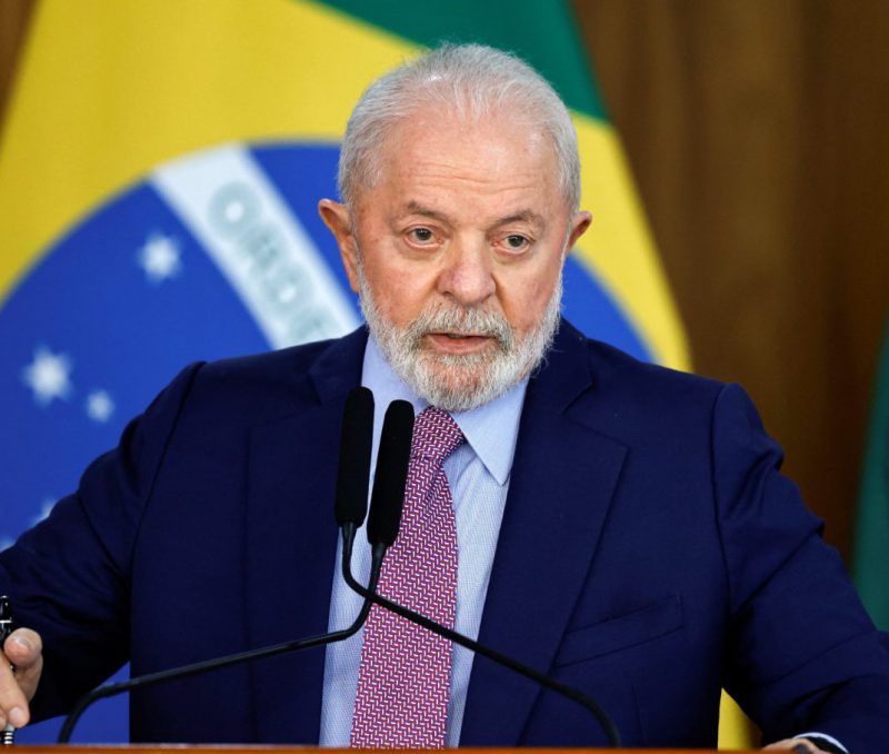 Brazil's President Lula da Silva speaking at BRICS meeting