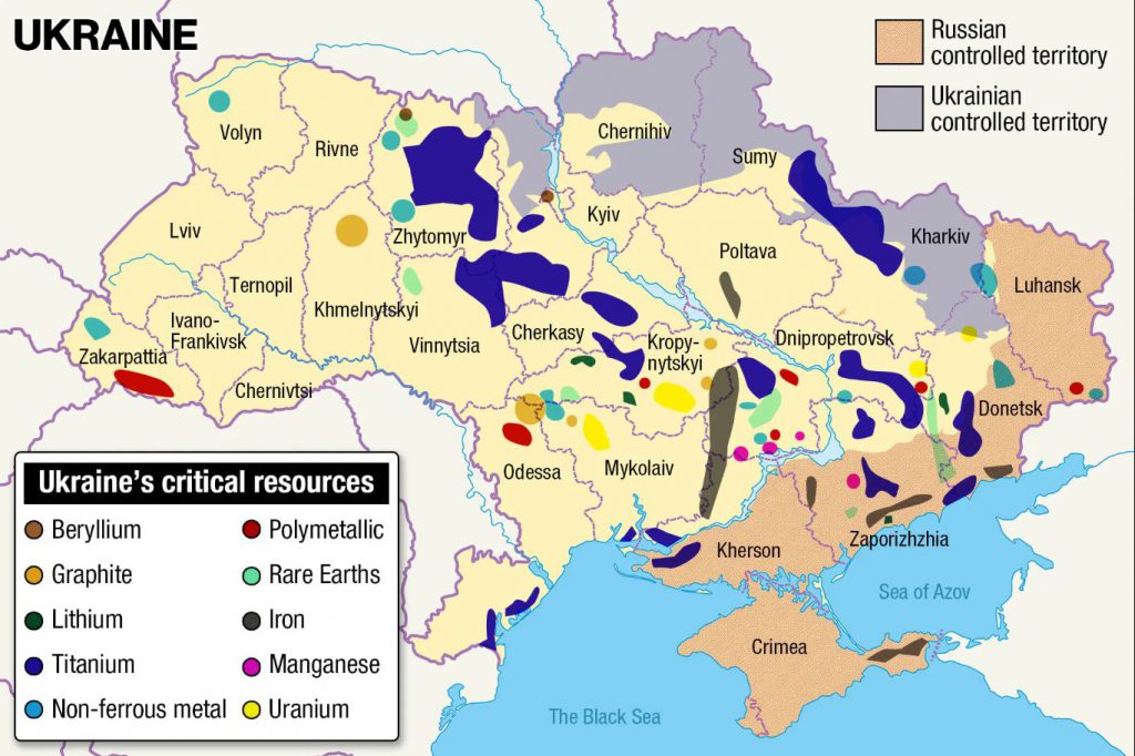 Ukraine's critical mineral deposits and Russian-controlled territories