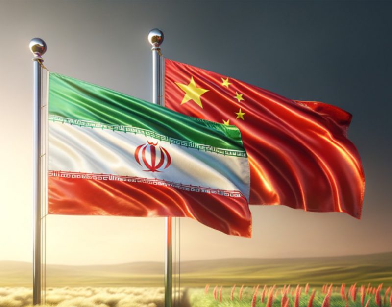 Iran China Flags