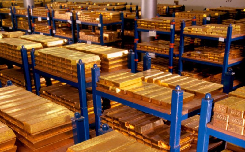 gold bars in storage