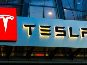 Tesla Logo On Building