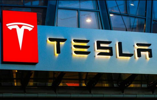 Tesla Logo On Building
