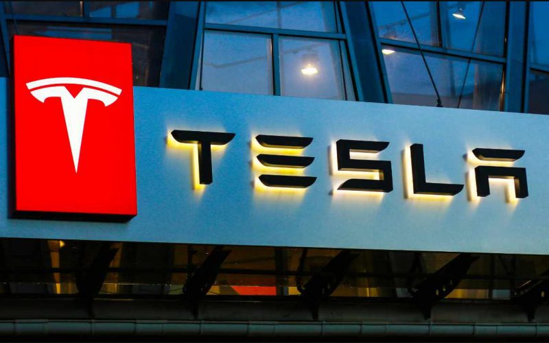 Tesla Logo On Building