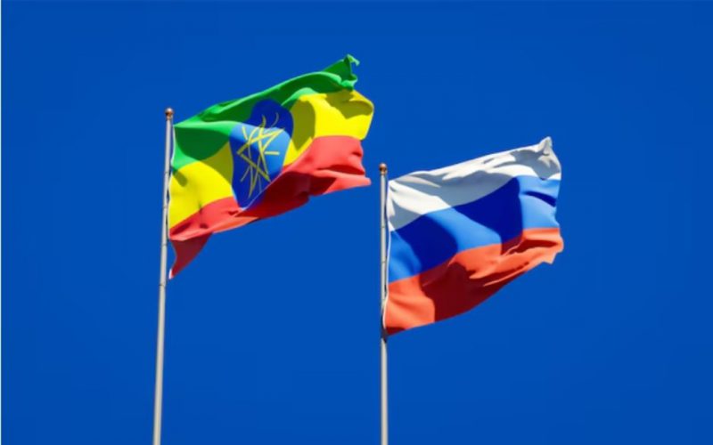 Russia Ethiopia BRICS flags