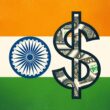 Indian flag with US dollar symbol overlaid representing India's currency policy